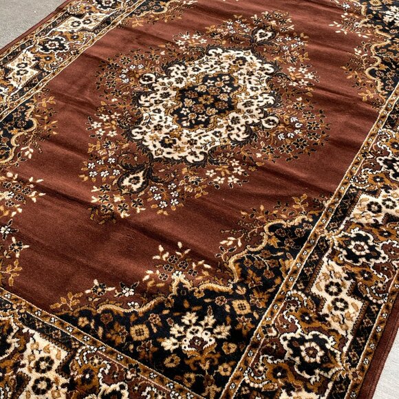 60's MOSSUL Brown Floral UNUSED Rya Rug Mid Century Modern - Picture 3 of 6